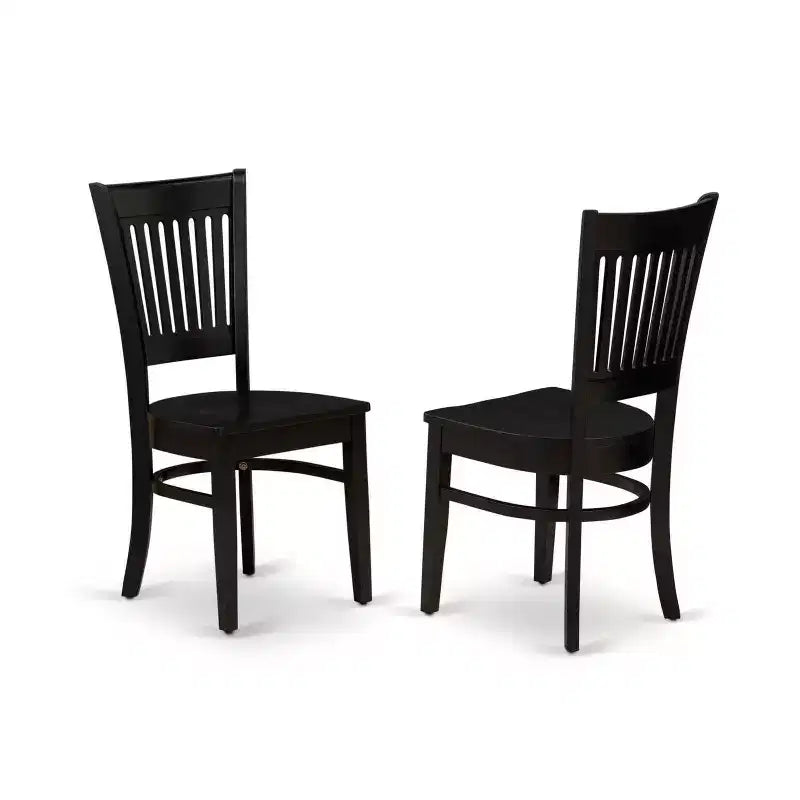 HomeStock Set da pranzo in 3 pezzi con piano rettangolare in legno massello nero e prolunga a farfalla