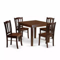 5-Piece Mahogany Finish Solid Wood Top - Dining Room Set - Seats-4