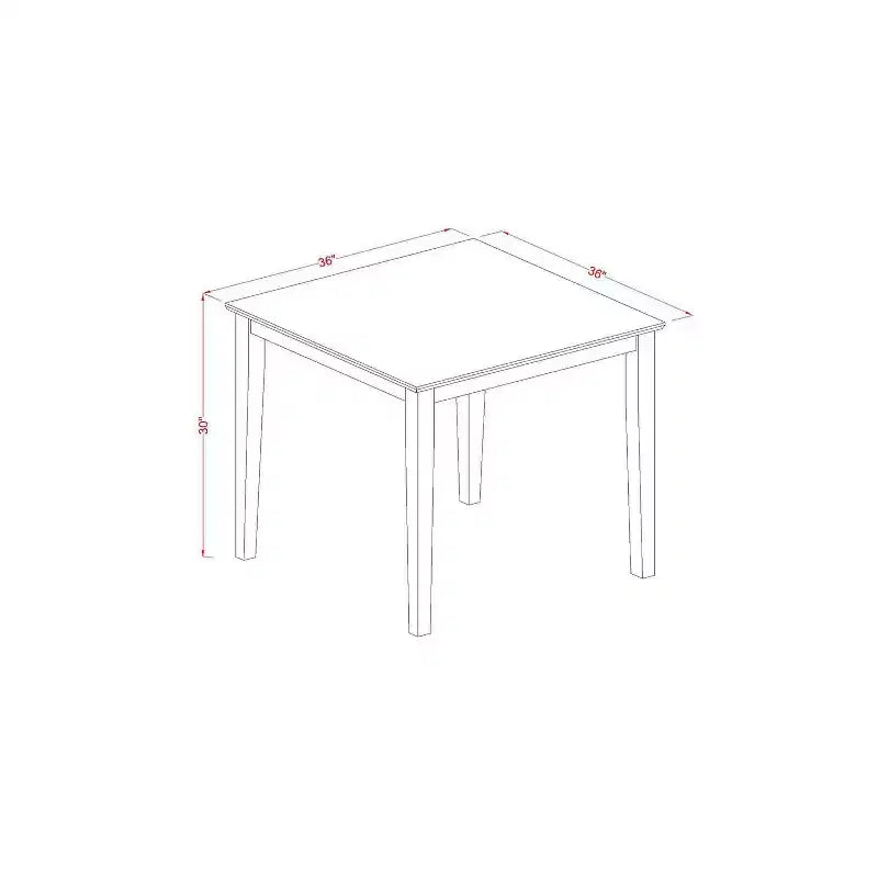 Set da pranzo 5 pezzi in legno massello con finitura mogano - Posti a sedere 4