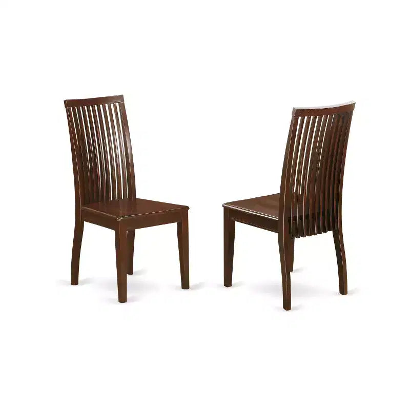 HomeStock Set da pranzo in 5 pezzi con ripiano in legno massello finitura mogano - Posti a sedere per 4 persone