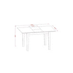 HomeStock Set da pranzo in 5 pezzi con ripiano in legno massello finitura mogano - Posti a sedere per 4 persone