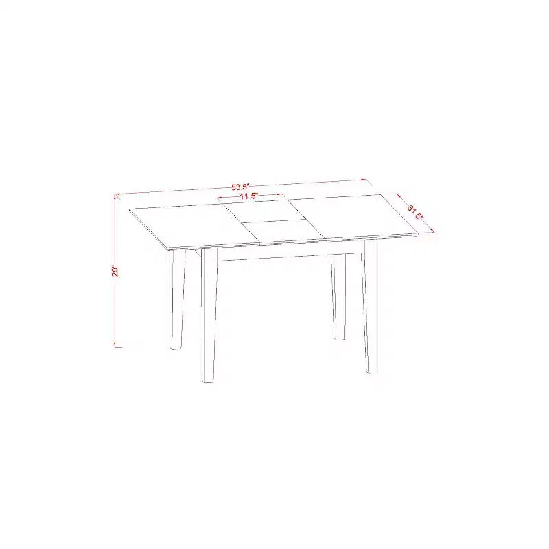HomeStock Set da pranzo in 5 pezzi con ripiano in legno massello finitura mogano - Posti a sedere per 4 persone