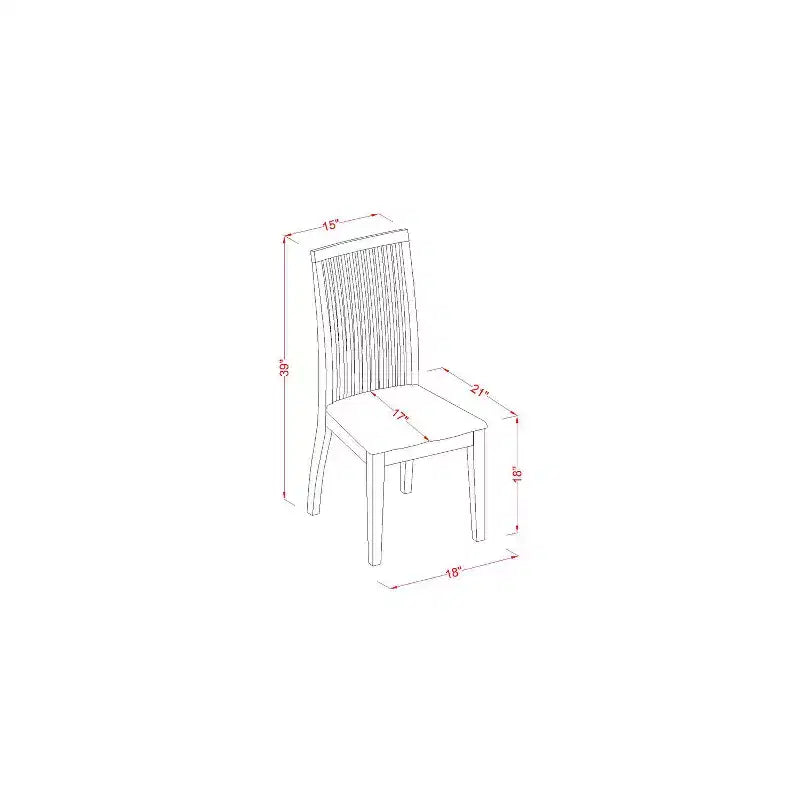HomeStock Set da pranzo in 5 pezzi con ripiano in legno massello finitura mogano - Posti a sedere per 4 persone