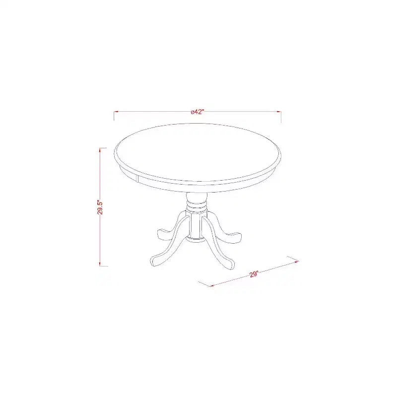 Set da pranzo Mid-Century - 3 pezzi tavolo e sedie - Finitura bianco lino - Tavolo da pranzo rotondo