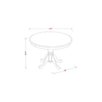 Set da pranzo Mid-Century - 3 pezzi tavolo e sedie - Finitura bianco lino - Tavolo da pranzo rotondo