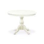 HomeStock tavolo da pranzo da 5 pezzi con piano in legno massello finitura bianco lino e 4 sedie con schienale a doghe