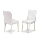 HomeStock Set di 5 pezzi: tavolo da pranzo con piano in legno massello finitura anticata Jacobean e 4 sedie Parson