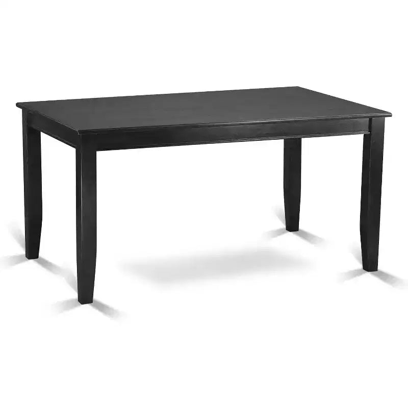 Set da pranzo 5 pezzi con piano in legno massello finitura nera - Rettangolare - 4 posti