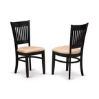 Set da pranzo 5 pezzi con piano in legno massello finitura nera - Rettangolare - 4 posti