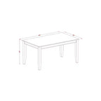 Set da pranzo 5 pezzi con piano in legno massello finitura nera - Rettangolare - 4 posti