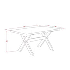 HomeStock Tavolo da Pranzo con Piano in Legno Massello Finitura Rovere Naturale 7 Pezzi con 6 Sedie