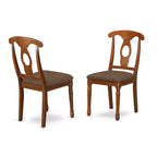 Set da pranzo 5 pezzi con piano in legno massello finitura marrone sella - Posti a sedere per 4 persone