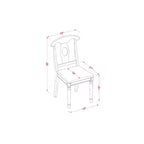 Set da pranzo 5 pezzi con piano in legno massello finitura marrone sella - Posti a sedere per 4 persone