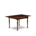 5-Piece Mahogany Finish Solid Wood Top - Rectangular Upholstered Dining Room Set - Seats 4
