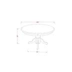 Set da pranzo rotondo 3 pz - Tavolo da 42 pollici e 2 sedie - Set da cucina/tinello bianco lino