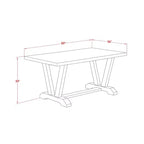 Tavolo da pranzo in legno massello con top in rovere naturale a 5 pezzi con 4 sedie