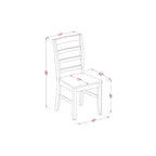 Set da pranzo 3 pezzi con tavolo quadrato e sedie con schienale a pioli in legno massello con finitura nera e color ciliegio