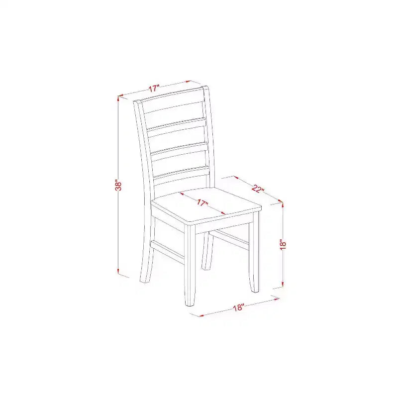 Set da pranzo 3 pezzi con tavolo quadrato e sedie con schienale a pioli in legno massello con finitura nera e color ciliegio