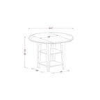 HomeStock Set da Pranzo 3 Pezzi con Tavolo Rotondo Pieghevole con Piano in Legno Massello Finitura Lino Bianco