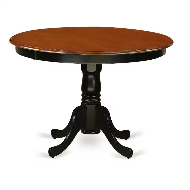 HomeStock 5-Pc Black and Cherry Finish Solid Wood Top Dining table with 4 Chairs