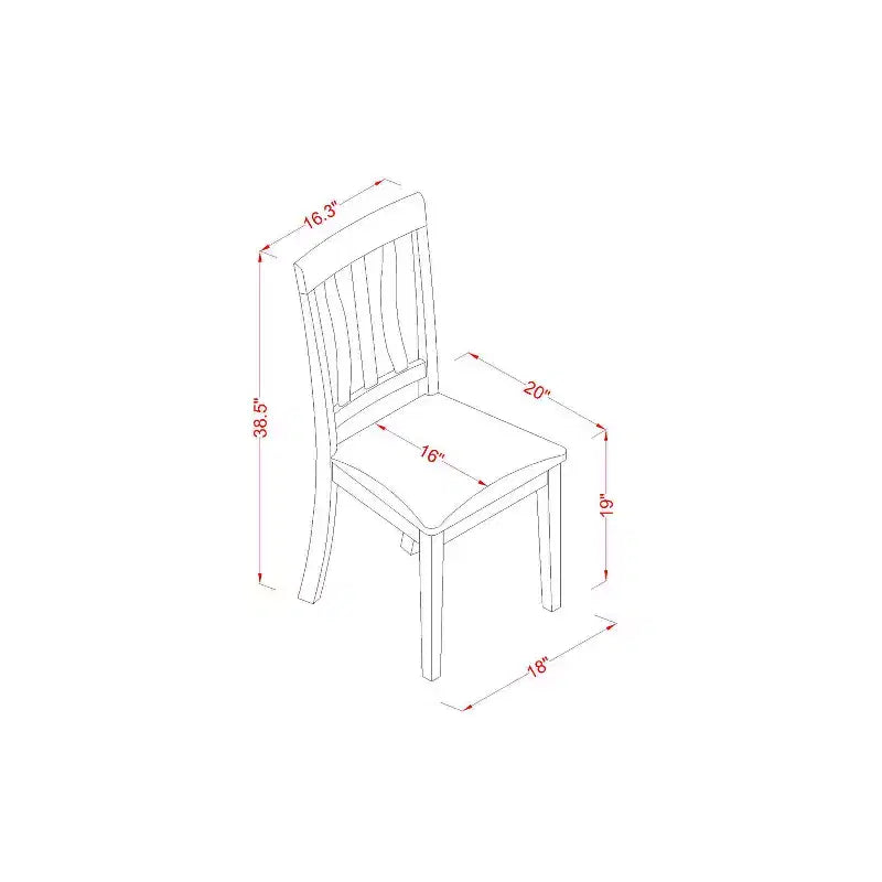 HomeStock Tavolo da pranzo in legno massello con piano nero e ciliegio a 5 pezzi e 4 sedie