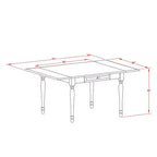 Set da pranzo 5 pezzi in legno massello con finitura lino bianco - 4 posti a sedere