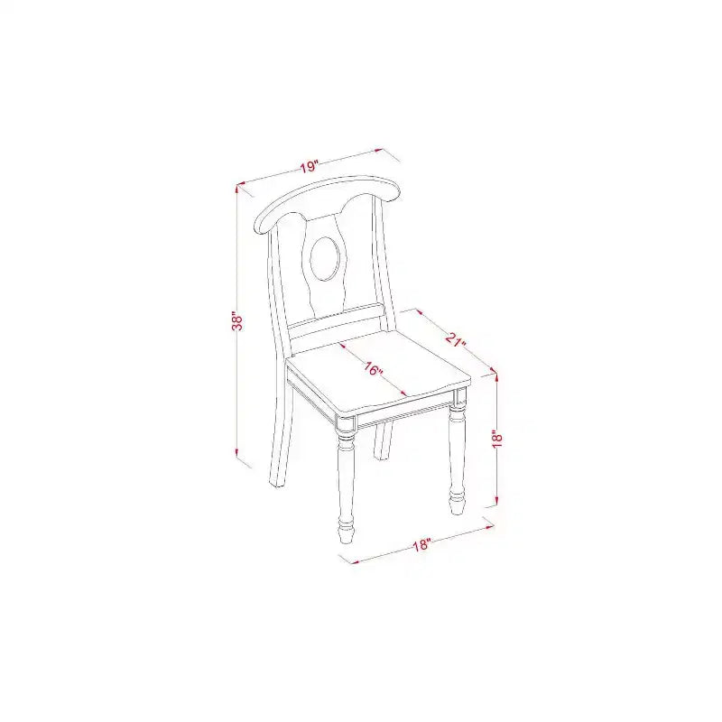 Set da pranzo 5 pezzi in legno massello con finitura lino bianco - 4 posti a sedere