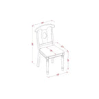 Set da pranzo 5 pezzi in legno massello con finitura lino bianco - 4 posti a sedere