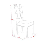 HomeStock Set da Pranzo 5 Pezzi con Piano in Legno Massello e Finitura Bianca Lino, con Prolunga - 4 Posti a Sedere