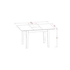 HomeStock Set da Pranzo 3 Pezzi con Tavolo Rettangolare in Legno Massello con Finitura Mogano e Allunga a Farfalla