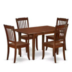 Southwestern Dining Set - 5 Piece Table & Chair Set - Rustic Farmhouse Style - Rectangular Table with Leaf