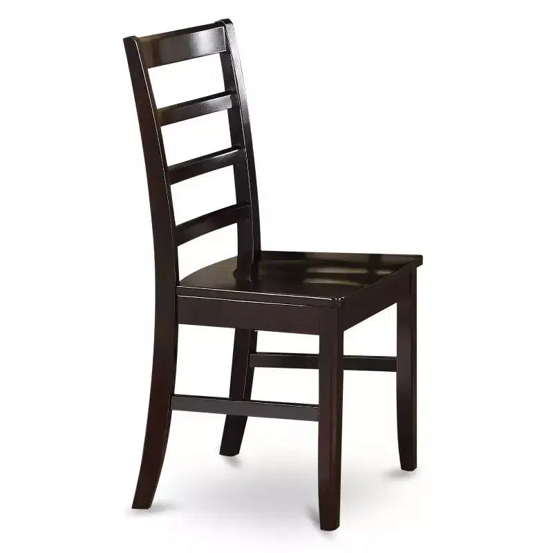 Tavolo da pranzo HomeStock a 5 pezzi, piano in legno massello con finitura cappuccino e 4 sedie