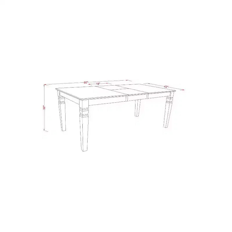 Tavolo da pranzo HomeStock a 5 pezzi in legno massello color lattementa e ciliegio con 4 sedie con prolunga a farfalla