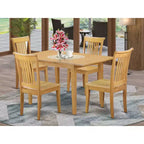 HomeStock Set da Pranzo 5 Pezzi con Piano in Legno Massello Finitura Rovere Naturale - Posti a Sedere per 4
