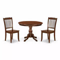 3-Piece Mahogany Finish Solid Wood Top - Dining Room Set - Seats 4
