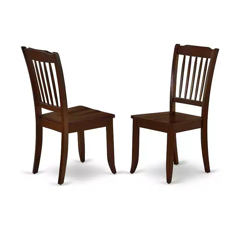 Set da pranzo da 3 pezzi in legno massello con finitura mogano - 4 posti a sedere