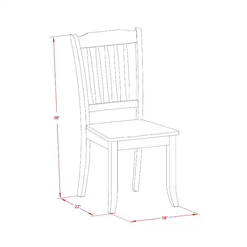Set da pranzo da 3 pezzi in legno massello con finitura mogano - 4 posti a sedere