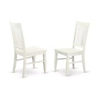 HomeStock Set tavolo da pranzo con piano in legno massello e 4 sedie, finitura bianco lino, 5 pezzi