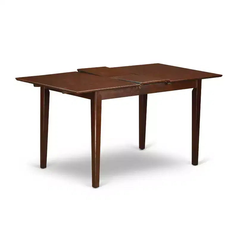 HomeStock Set Sala da Pranzo Rettangolare 5 Pezzi con Piano in Legno Massello Finitura Mogano con Prolunga a Farfalla - Posti a Sedere 4