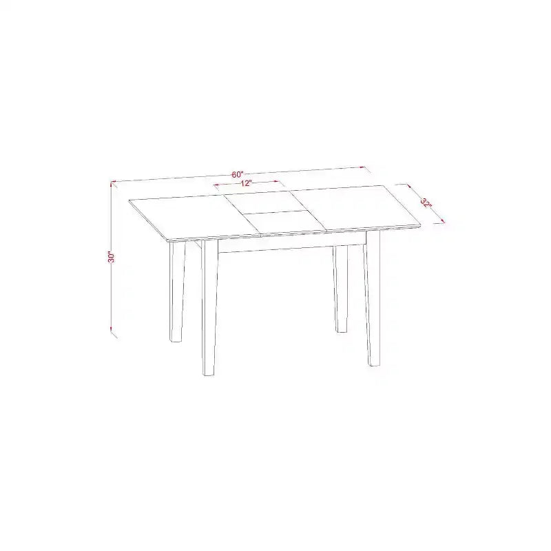 HomeStock Set Sala da Pranzo Rettangolare 5 Pezzi con Piano in Legno Massello Finitura Mogano con Prolunga a Farfalla - Posti a Sedere 4