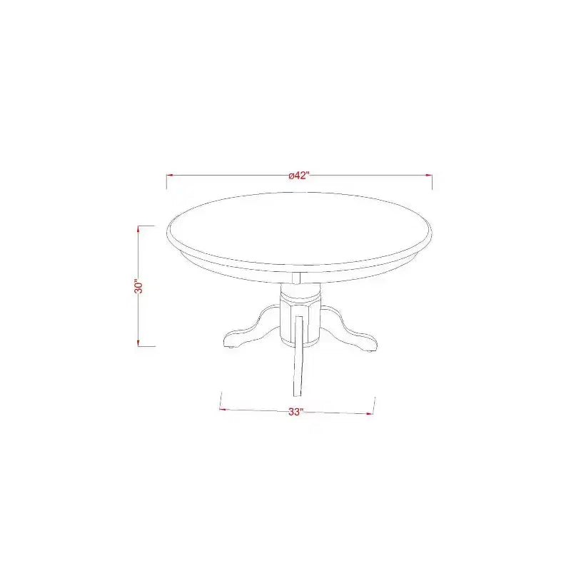 HomeStock Set da pranzo 5 pezzi: tavolo rotondo con piano in legno massello finitura lino bianco e 4 sedie Parson