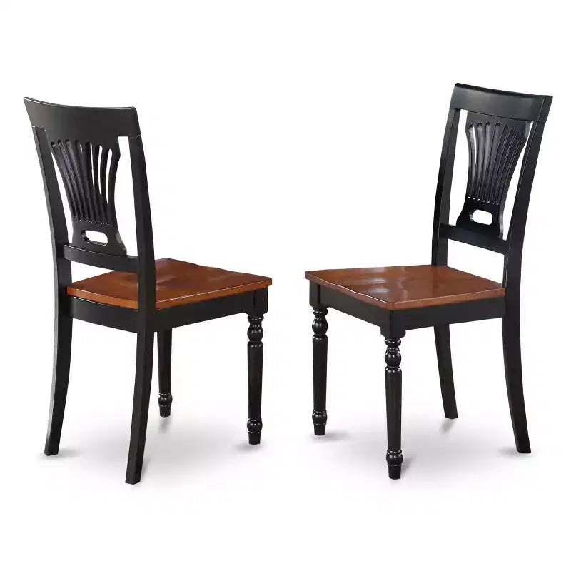 Set da tavolo da cucina con 4 sedie - Set da pranzo in legno - Finitura nera e ciliegio - Set da 5 pezzi
