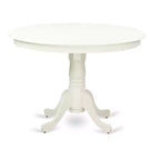 Set da tavolo da cucina 3 pezzi - Tavolo da pranzo rotondo e 2 sedie - Set da pranzo per piccoli spazi - Bianco lino da 42 pollici