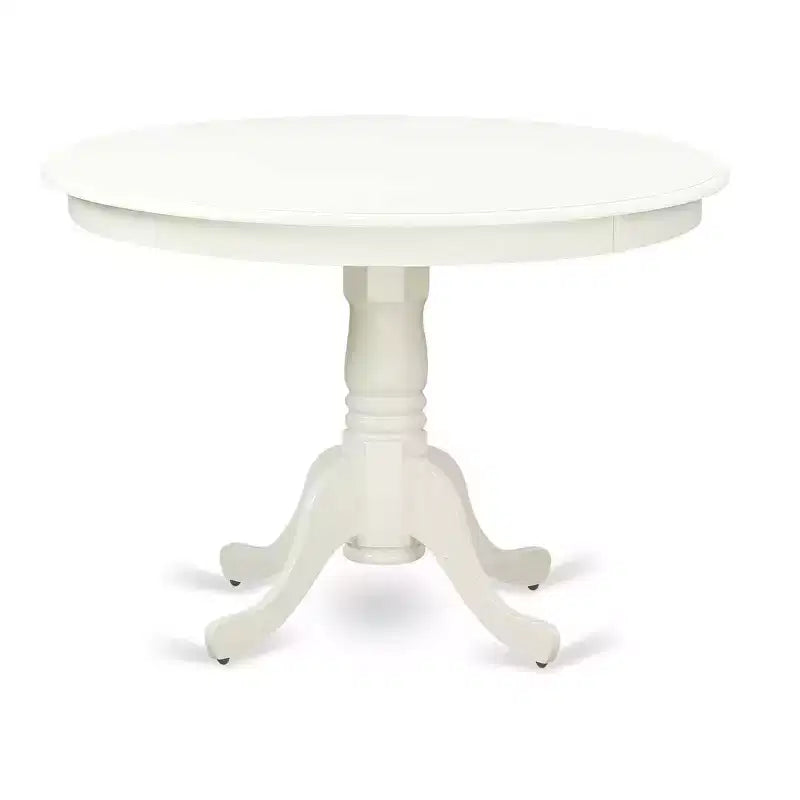 Set da tavolo da cucina 3 pezzi - Tavolo da pranzo rotondo e 2 sedie - Set da pranzo per piccoli spazi - Bianco lino da 42 pollici