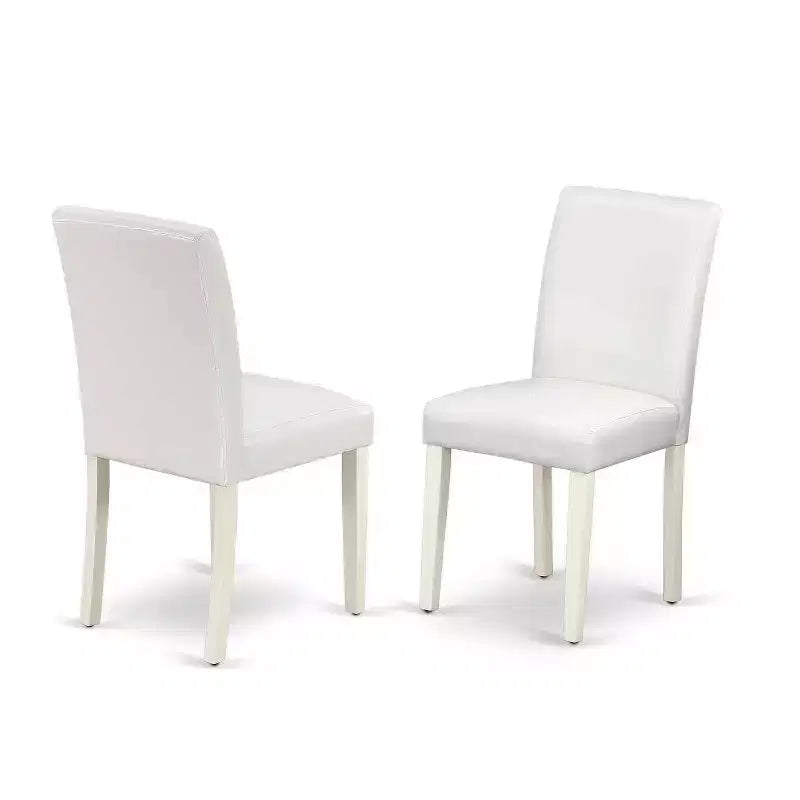 Set da tavolo da cucina 3 pezzi - Tavolo da pranzo rotondo e 2 sedie - Set da pranzo per piccoli spazi - Bianco lino da 42 pollici