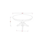 Set da pranzo 3 pz tavolo rotondo e 2 sedie Parsons - set tavolo da cucina 42 - gambe bianco lino, pelle sintetica Pond