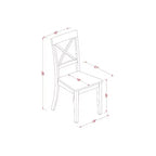Set da pranzo in 3 pezzi con piano in legno massello finitura nera e ciliegio - 4 posti a sedere