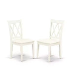 HomeStock Set Tavolo da Pranzo Rotondo 5 Pezzi, con Finitura Color Buttermilk e Ciliegio e Top in Legno Massello, con 4 Sedie con Schienale a Croce