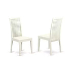HomeStock Set da Pranzo Rotondo in Legno Massello Finitura Bianco Lino - 5 Pezzi - 4 Posti