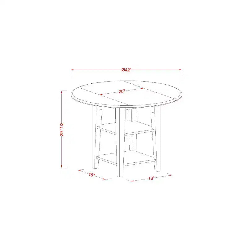 HomeStock Set da Pranzo Rotondo in Legno Massello Finitura Bianco Lino - 5 Pezzi - 4 Posti